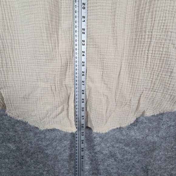 Aerie Gauze Boho Tunic Button Down Distressed Pool To Party Cream Size M - Picture 5 of 10
